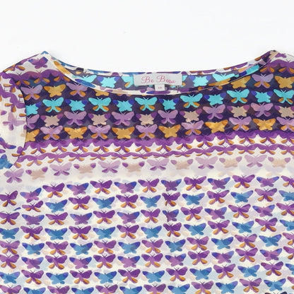 Womens UK Size 10 Be Beau Multicoloured Basic Blouse