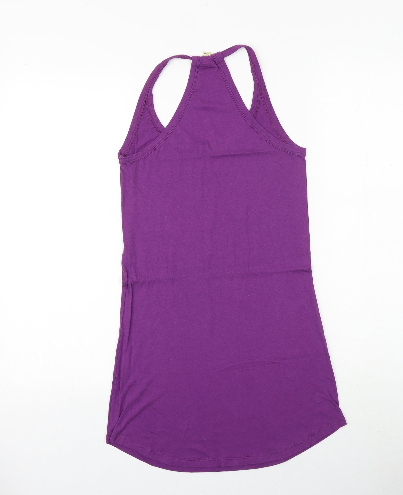 Xdye Womens Purple Polyester Basic Tank Size M Scoop Neck - Racerback