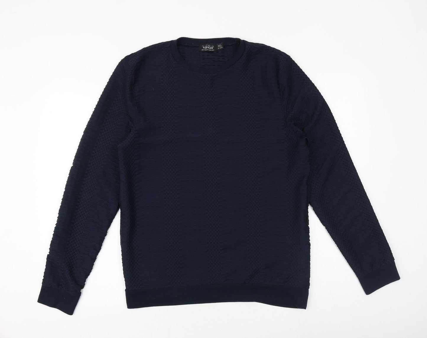 Topman Mens Blue Polyester Pullover Sweatshirt Size S