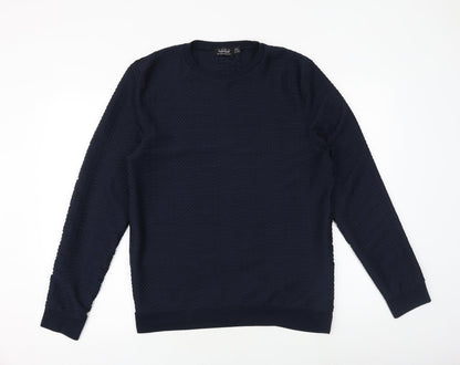 Topman Mens Blue Polyester Pullover Sweatshirt Size S