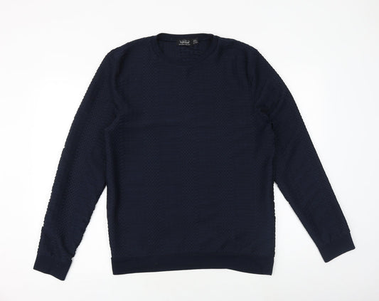 Topman Mens Blue Polyester Pullover Sweatshirt Size S
