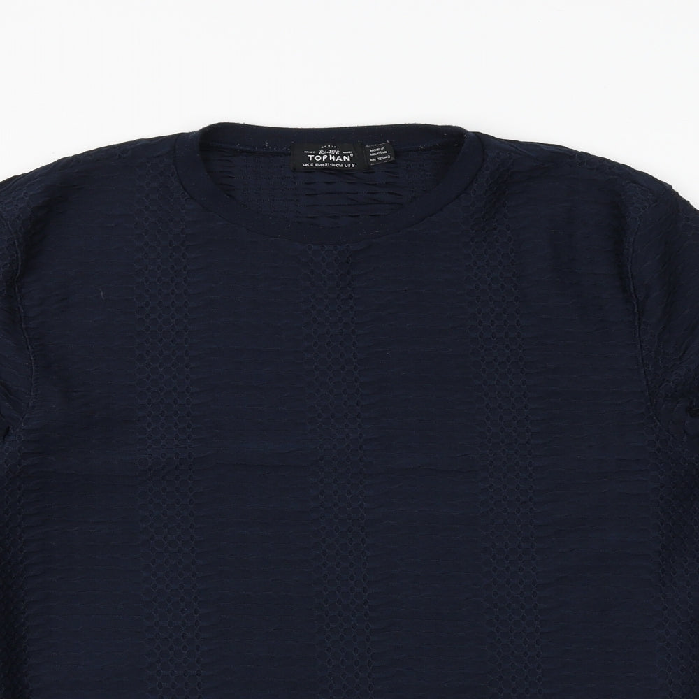 Topman Mens Blue Polyester Pullover Sweatshirt Size S