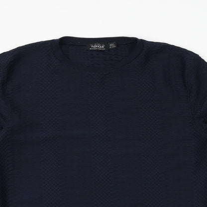 Topman Mens Blue Polyester Pullover Sweatshirt Size S