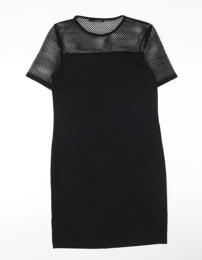 Boohoo Womens Black Polyester A-Line Size 8 Round Neck Pullover