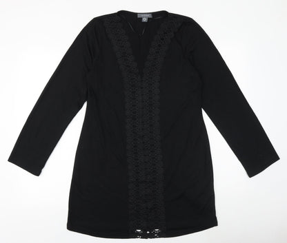 Primark Womens Black Viscose A-Line Size 12 V-Neck Pullover