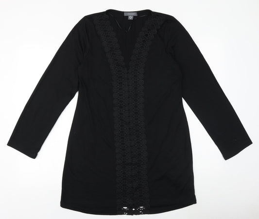 Primark Womens Black Viscose A-Line Size 12 V-Neck Pullover
