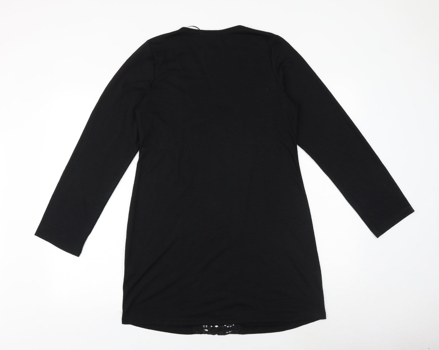Primark Womens Black Viscose A-Line Size 12 V-Neck Pullover