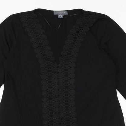 Primark Womens Black Viscose A-Line Size 12 V-Neck Pullover