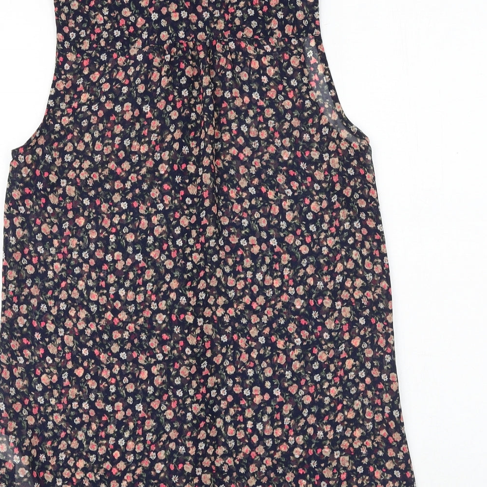 Womens UK Size 8 New Look Blue Tunic Button-Up