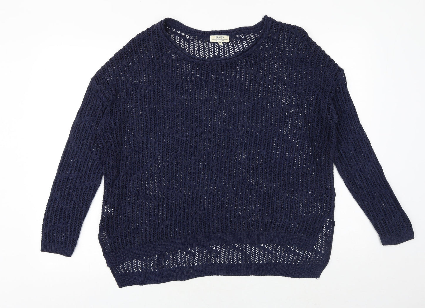 Womens UK Size M Papaya Blue Pullover Jumper