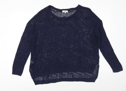 Womens UK Size M Papaya Blue Pullover Jumper