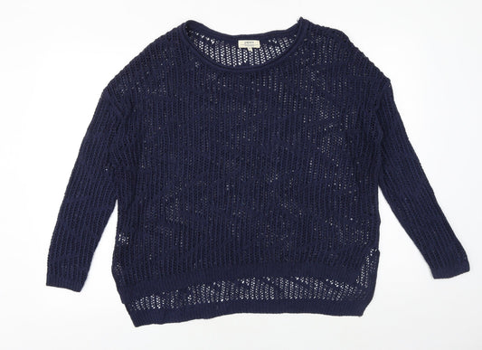Womens UK Size M Papaya Blue Pullover Jumper