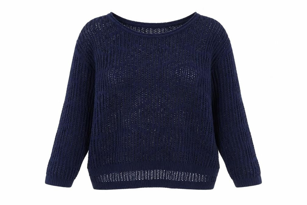 Womens UK Size M Papaya Blue Pullover Jumper