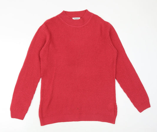 Damart Womens Pink Mock Neck Acrylic Pullover Jumper Size 10