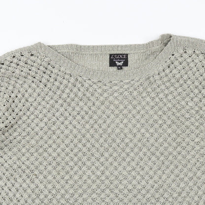 Luxe Womens Grey Boat Neck Acrylic Pullover Jumper Size XL