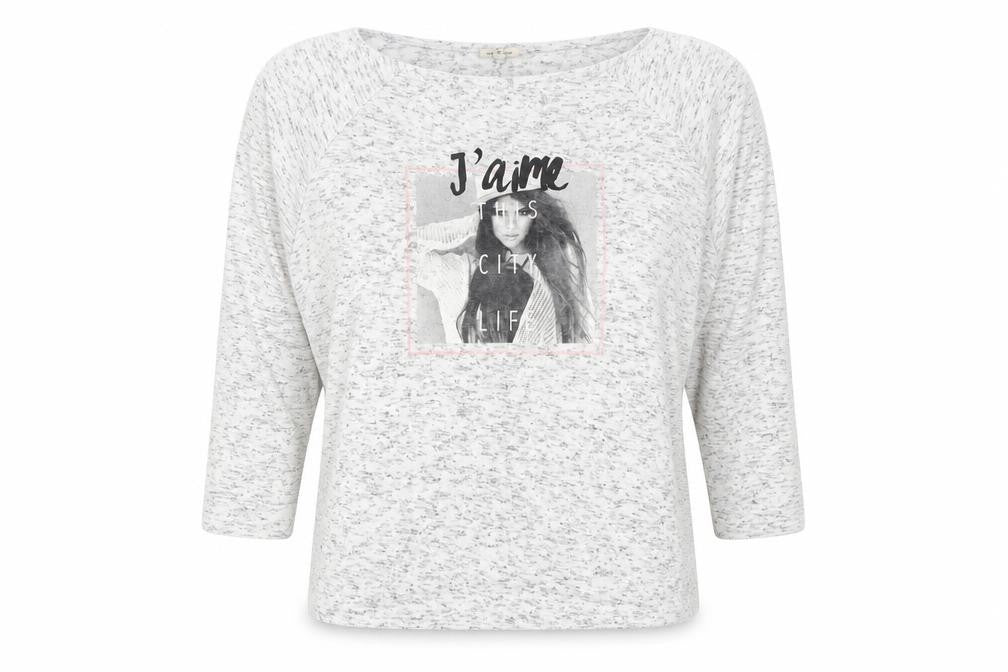 Womens UK Size 10 River Island Grey Basic T-Shirt