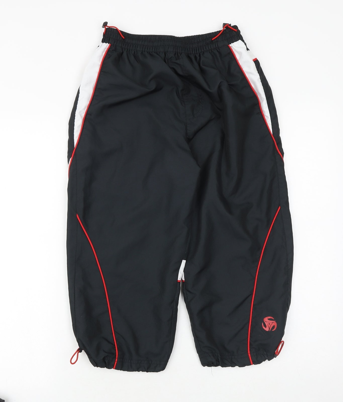 Preworn Mens Black Polyester Jogger Trousers Size XS Regular Drawstring