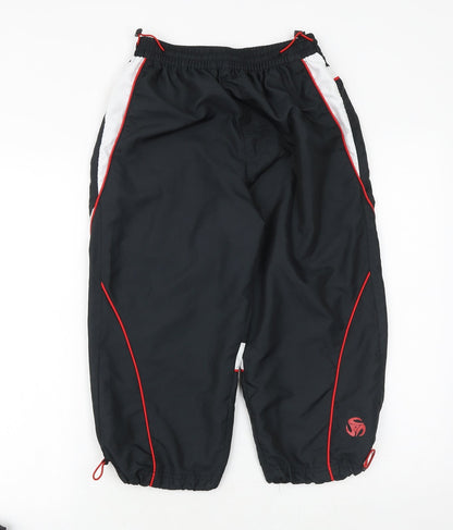 Preworn Mens Black Polyester Jogger Trousers Size XS Regular Drawstring