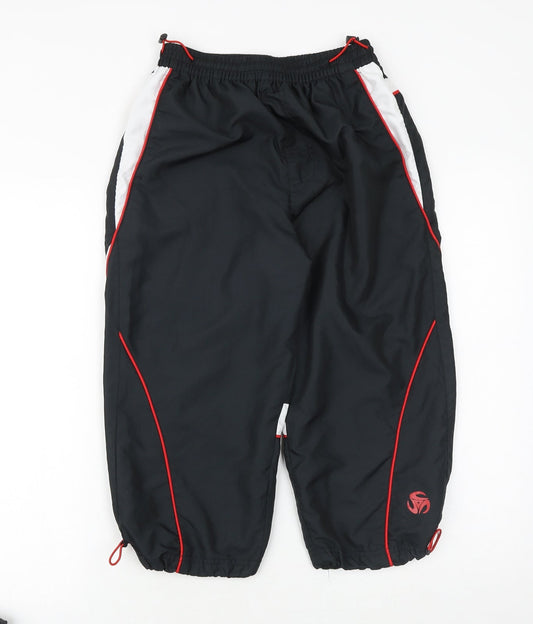 Preworn Mens Black Polyester Jogger Trousers Size XS Regular Drawstring