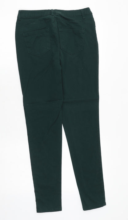 Denim & Co. Womens Green Cotton Skinny Jeans Size 8 Regular Zip