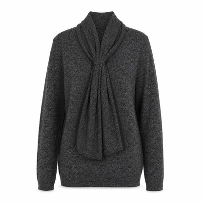 Pure & Natural Womens Grey V-Neck Acrylic Pullover Jumper Size S - Size S/M