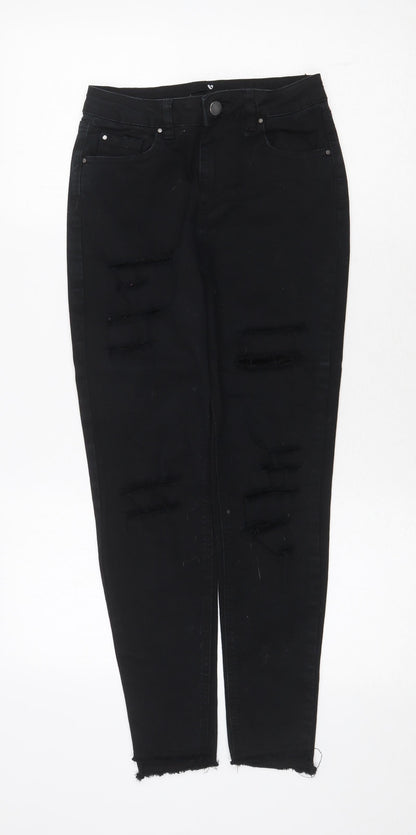 Very Womens Black Cotton Skinny Jeans Size 8 Regular Zip