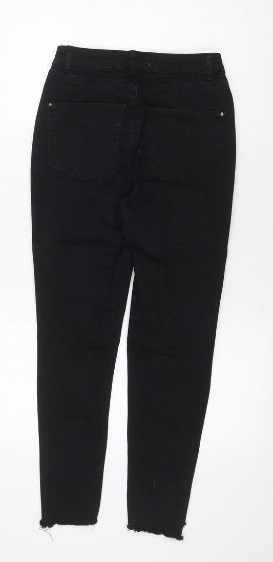 Very Womens Black Cotton Skinny Jeans Size 8 Regular Zip