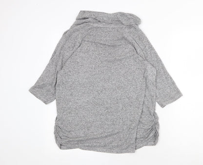 COIN 1804 Womens Grey Mock Neck Viscose Pullover Jumper Size L