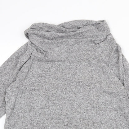 COIN 1804 Womens Grey Mock Neck Viscose Pullover Jumper Size L