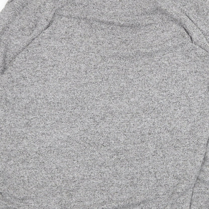 COIN 1804 Womens Grey Mock Neck Viscose Pullover Jumper Size L