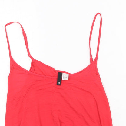 Womens UK Size 10 H&M Red Basic Tank
