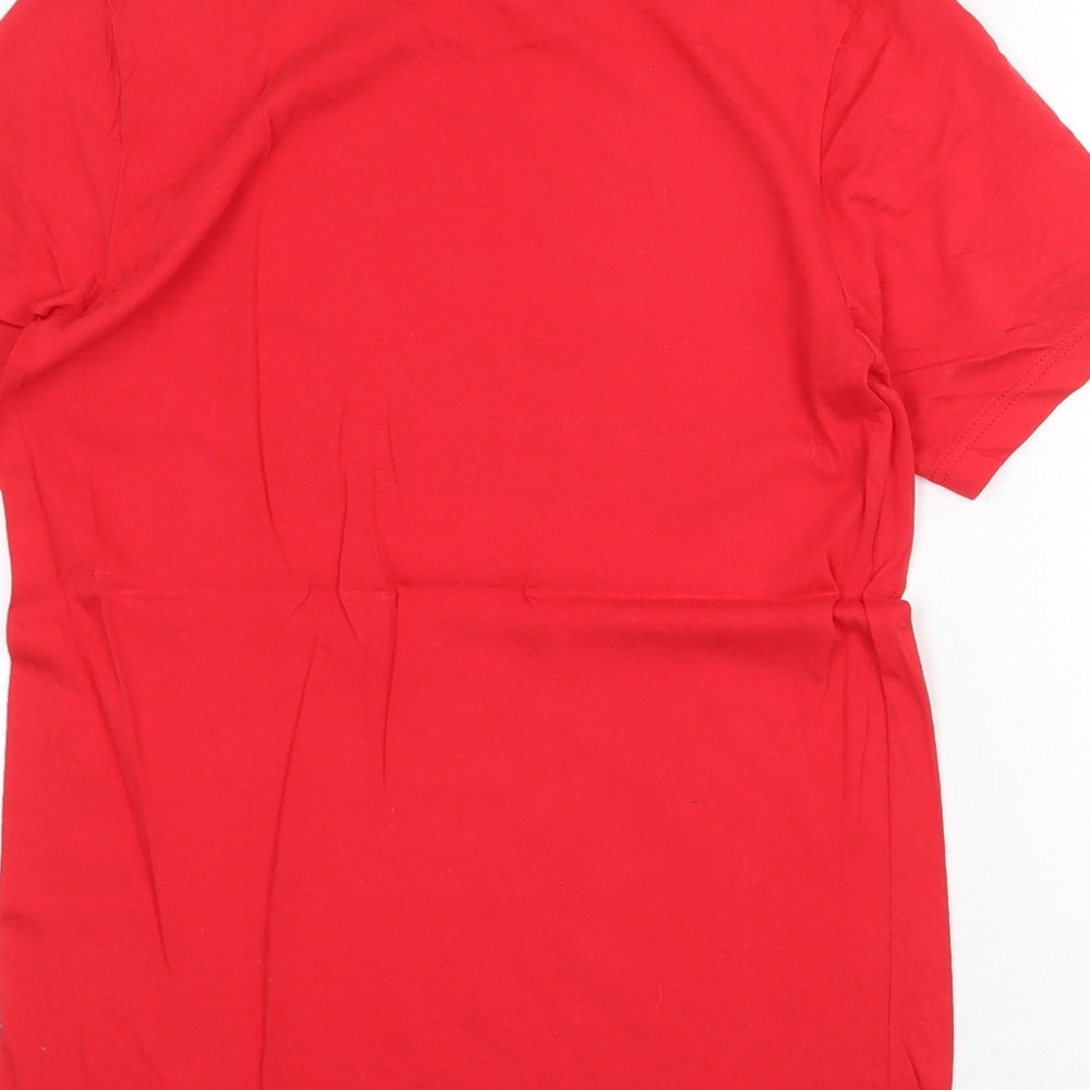 Womens UK Size M Bella + Canvas Red Basic T-Shirt