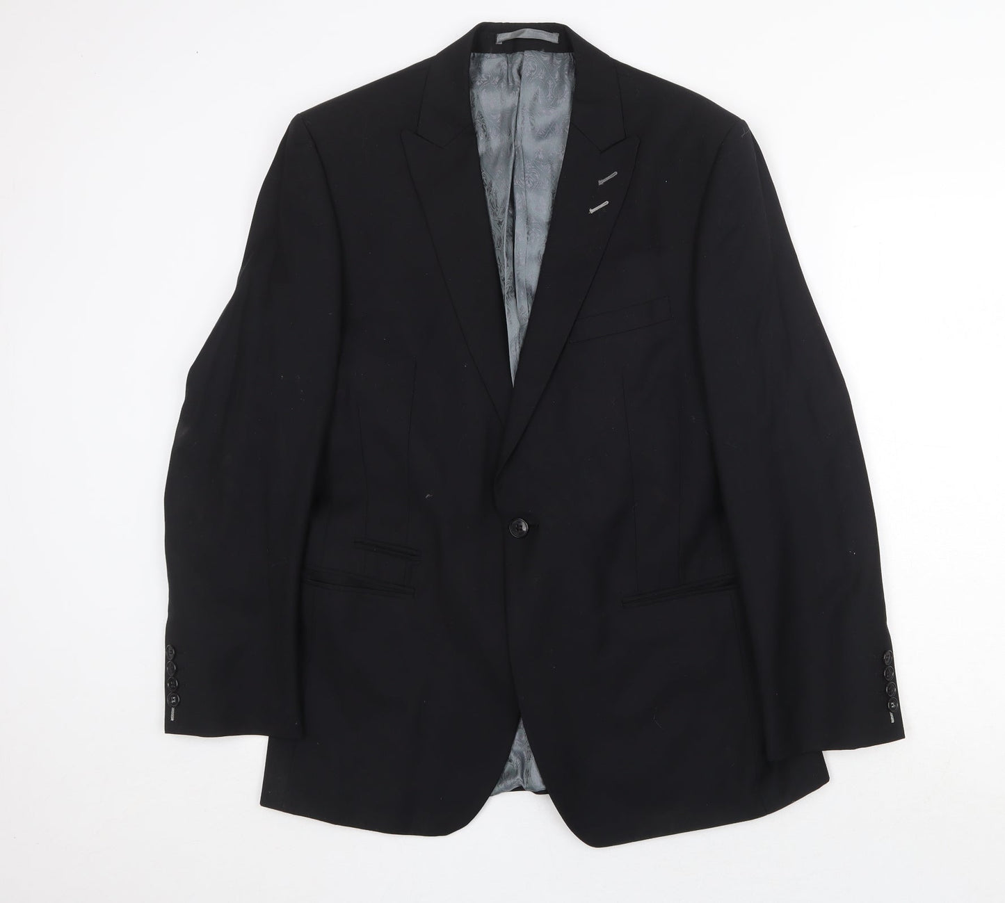 Mens UK Size 40 Red Herring Regular Black Suit Jacket