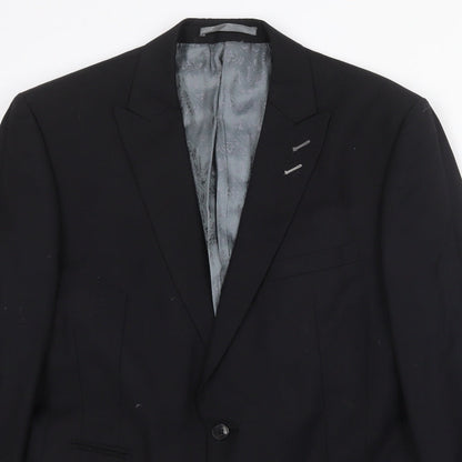 Mens UK Size 40 Red Herring Regular Black Suit Jacket