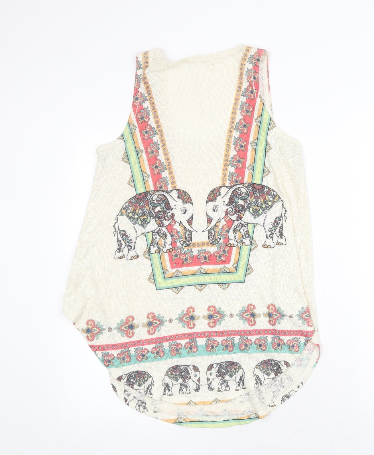 Womens UK Size M Logo Beige Basic Tank