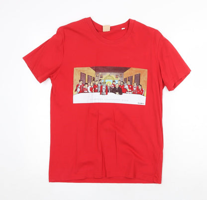 Stanley / Stella Mens Red Cotton T-Shirt Size S Round Neck - Liverpool
