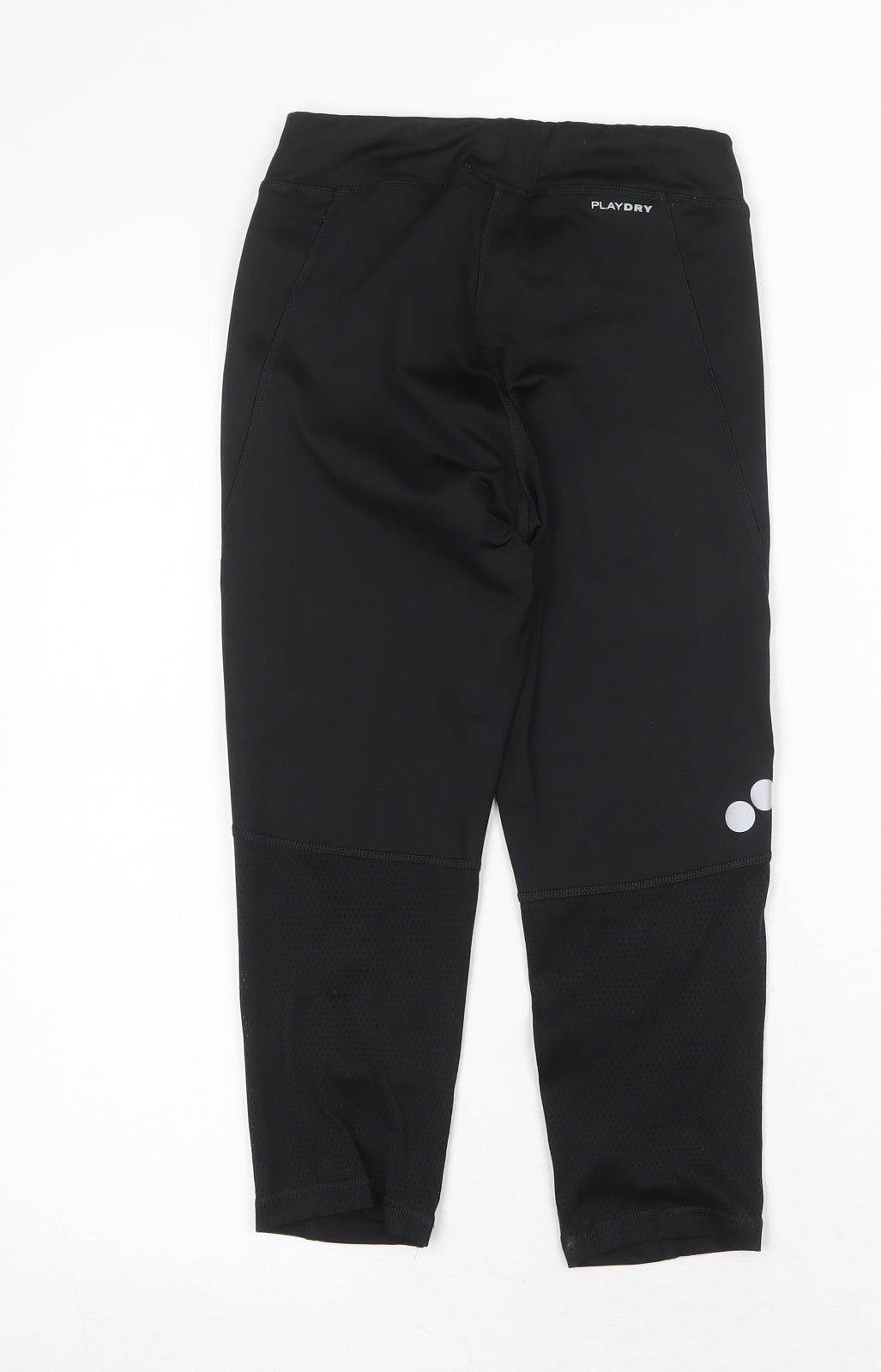 Reebok Womens Black Polyester Cropped Leggings Size XS Regular Pullover - Logo