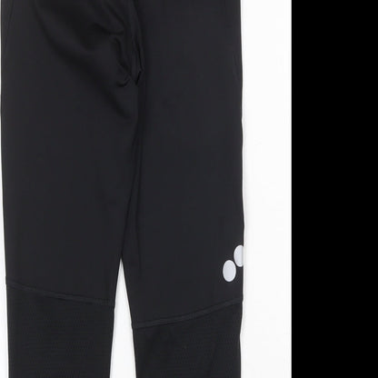 Reebok Womens Black Polyester Cropped Leggings Size XS Regular Pullover - Logo