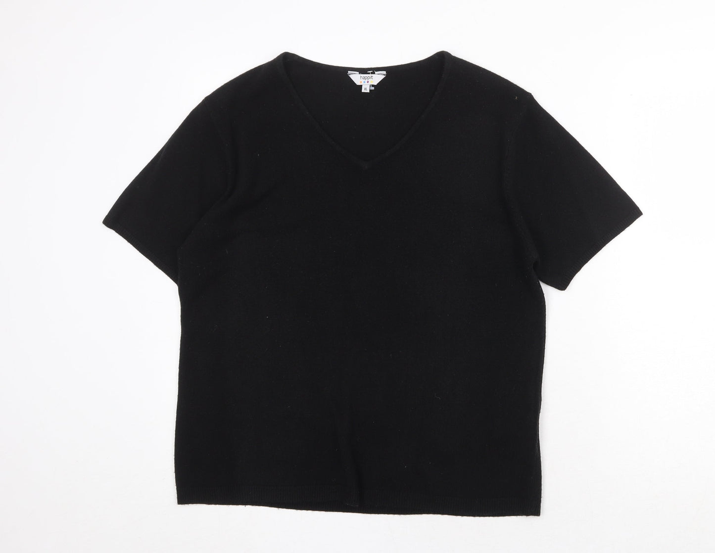 Womens UK Size XL Happit Black Basic T-Shirt