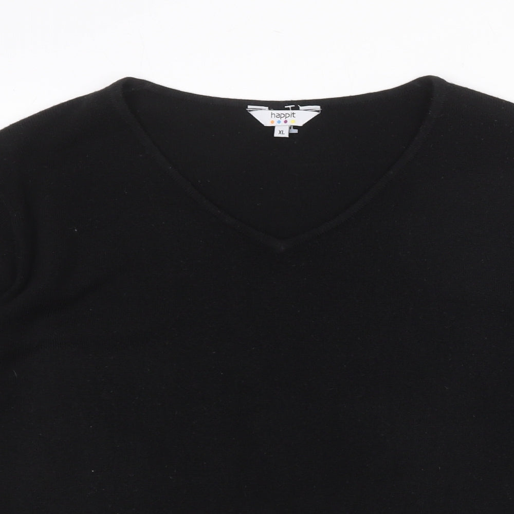 Womens UK Size XL Happit Black Basic T-Shirt