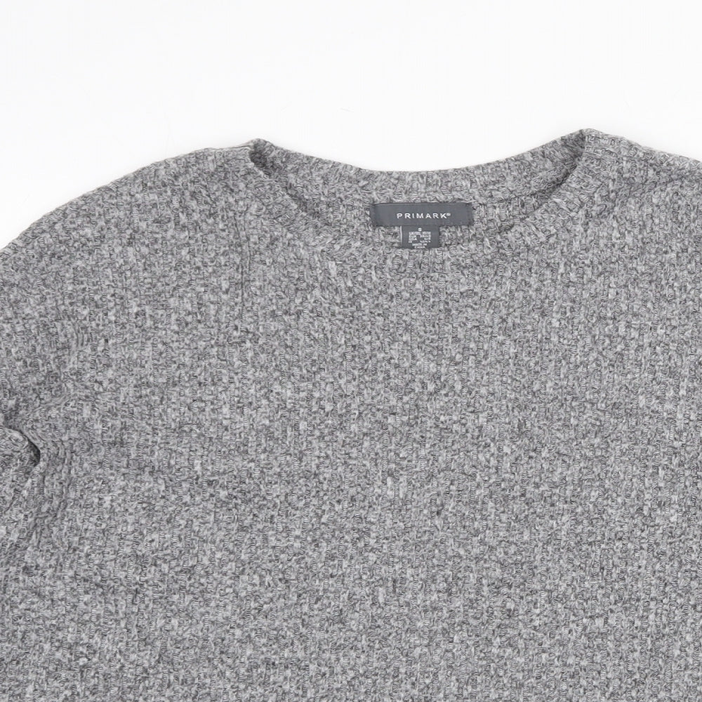 Primark Womens Grey Round Neck Polyester Pullover Jumper Size S