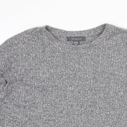 Primark Womens Grey Round Neck Polyester Pullover Jumper Size S