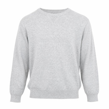 Easy Mens Grey Round Neck Cotton Pullover Jumper Size M Long Sleeve