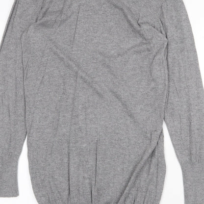 Klass Womens Grey Geometric Viscose Jumper Dress Size S Round Neck Pullover - Heart Pattern