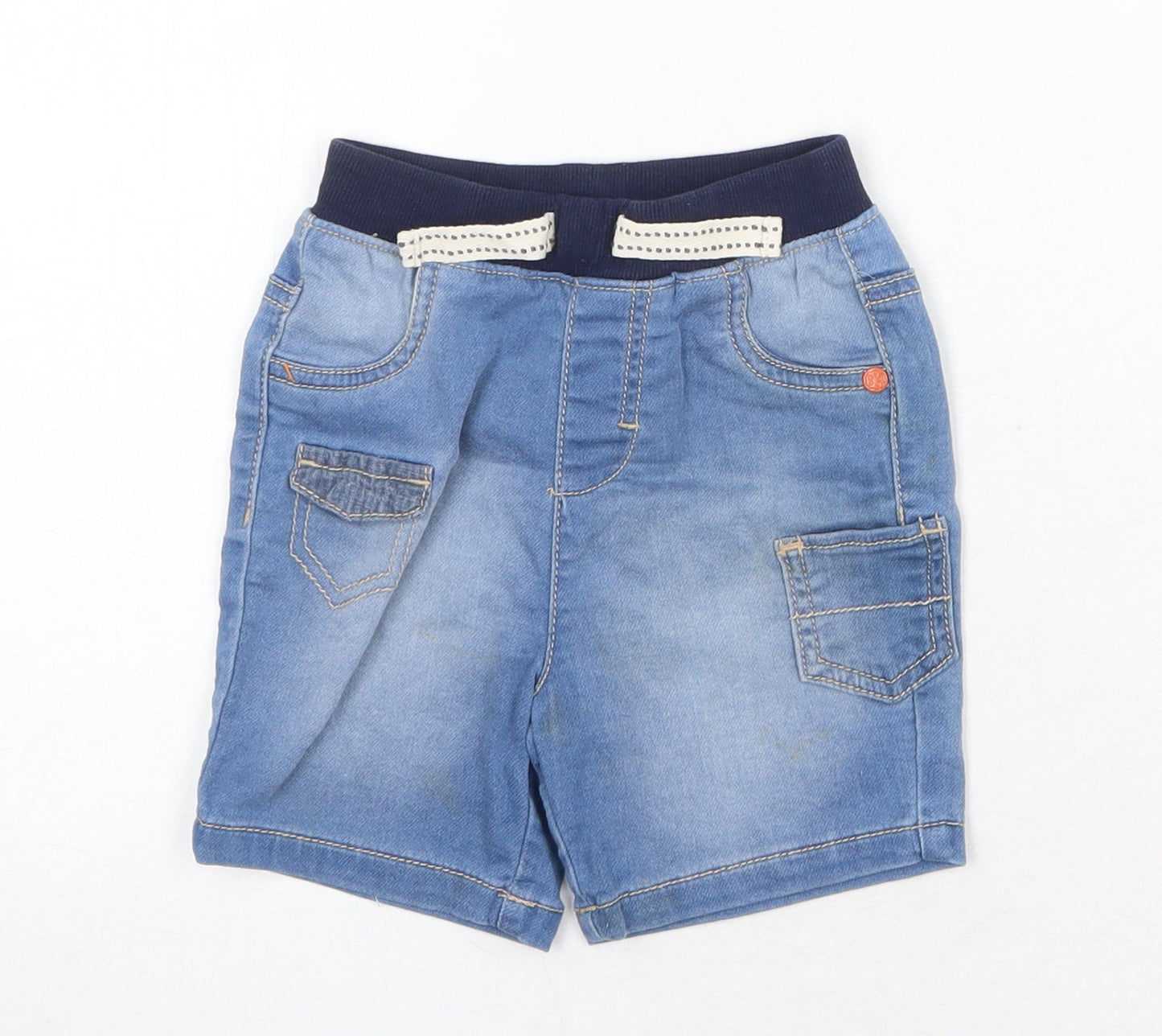 Nutmeg Baby Blue Cotton Cropped Jeans Size 9-12 Months Drawstring