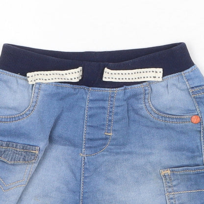Nutmeg Baby Blue Cotton Cropped Jeans Size 9-12 Months Drawstring