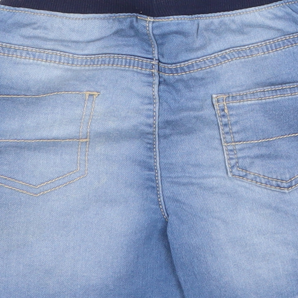 Nutmeg Baby Blue Cotton Cropped Jeans Size 9-12 Months Drawstring