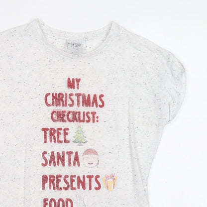 Primark Girls Grey Polyester Basic T-Shirt Size 12-13 Years Round Neck Pullover - My Christmas Checklist