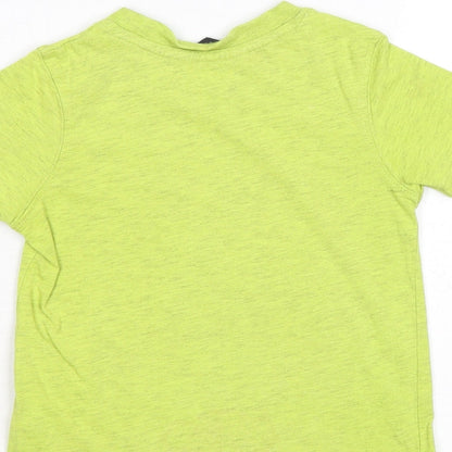 George Boys Green Cotton Basic T-Shirt Size 2-3 Years Round Neck Pullover - Boys on the run