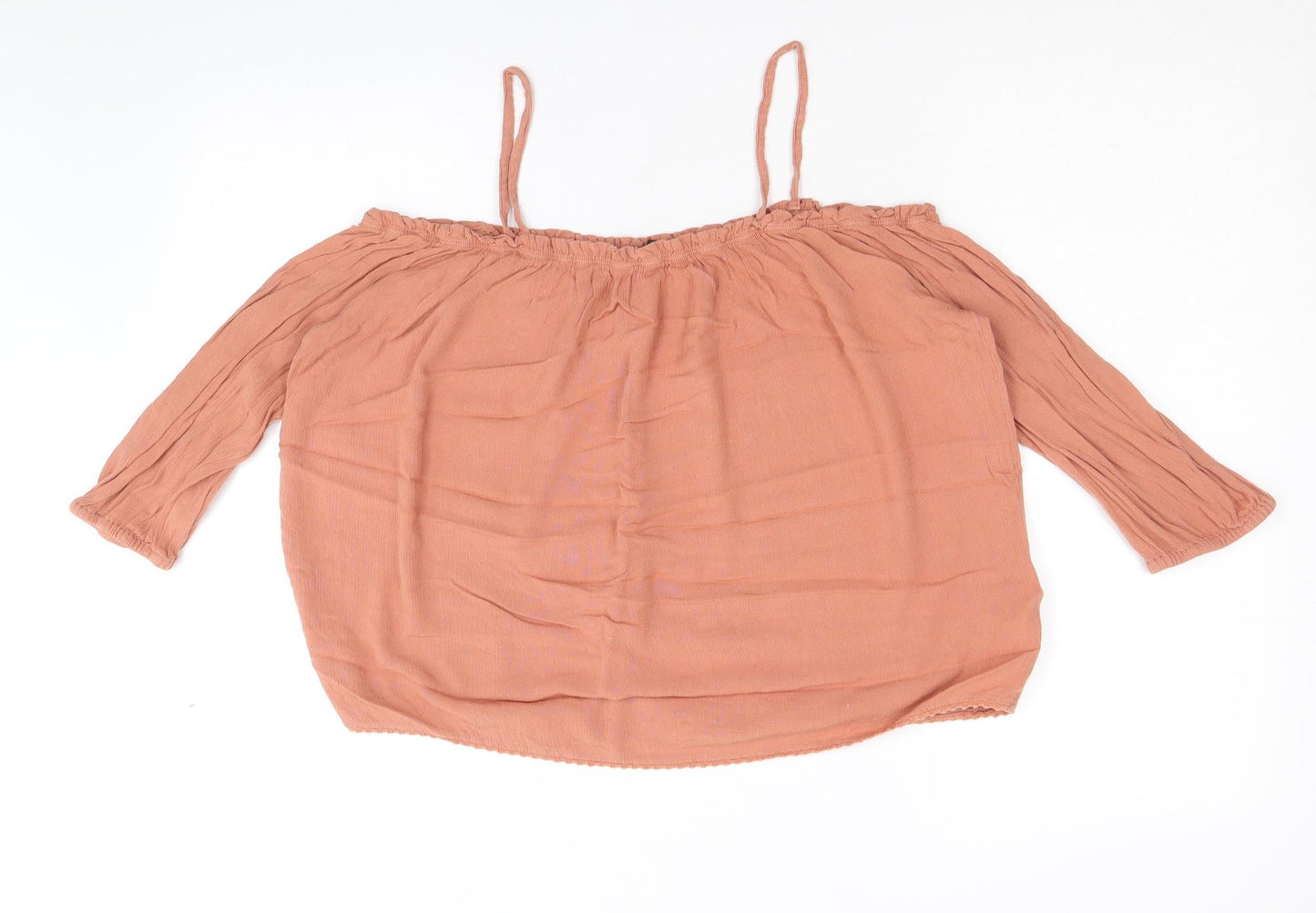 Womens UK Size 8 New Look Brown Basic Blouse